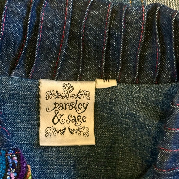 Parsley & Sage Button-up Boho Jean Jacket - Picture 9 of 11